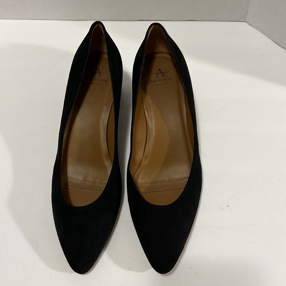 Aquatalia Black Suede Pumps Size 8.5 - Picture 5 of 12